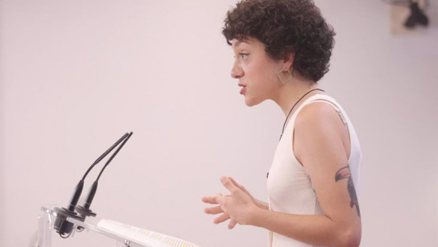 ep la portavoz parlamentaria de unidas podemos aina vidal ofrece una rueda de prensa en el congreso