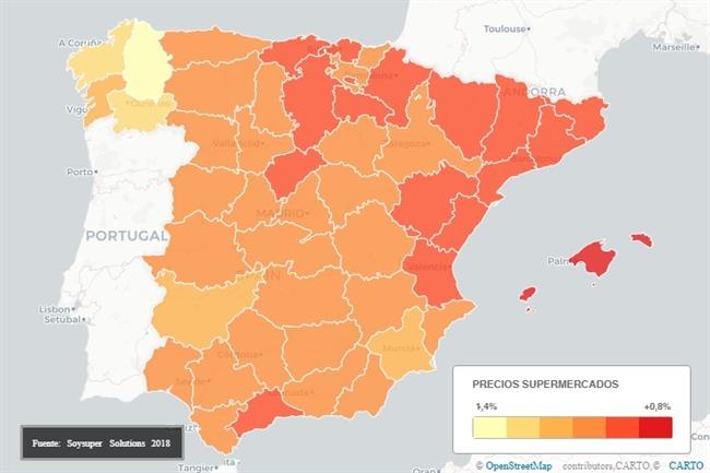Mapa barómetro precios supermercados online | SOYSUPER SOLUTION ep mapa barometro precios supermercados online