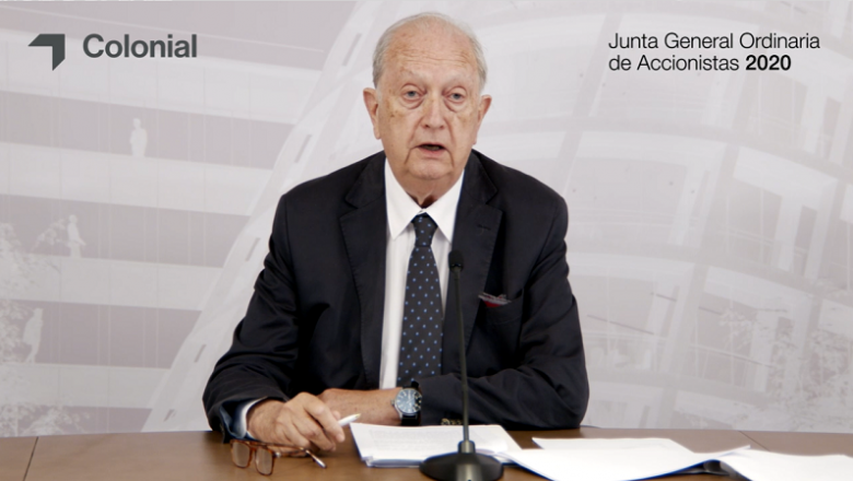 El presidente de Colonial, Juan José Brugera, durante la junta general de accionistas. junta accionistas inmobiliaria colonial presidente
