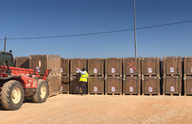 Construcción del parque solar de Endesa en Soria. soria endesa
