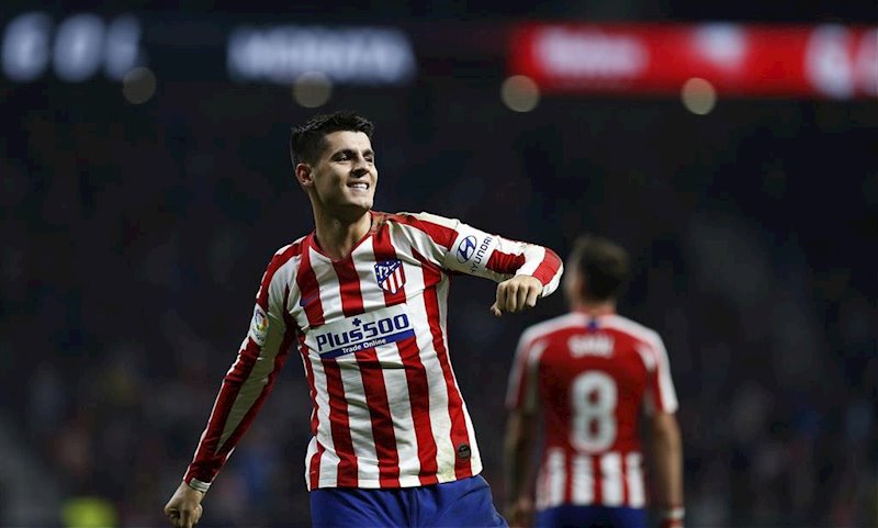 ep alvaro morata celebra un gol en el wanda metropolitano