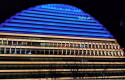 ep archivo   la vela de bbva iluminada con los colores de la bandera de ucrania