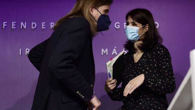 Archivo - Los portavoces de Unidas Podemos, Pablo Fernández, e Isa Serra, en una rueda de prensa. | Eduardo Parra - Europa Press - Archivo ep archivo los portavoces de unidas podemos pablo fernandez e isa serra en una rueda de prensa