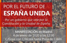 ep cartel anunciador de la convocatoria por el furturo de espana unida el sabado 4 de enero en