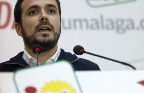 ep el coordinador general de iu alberto garzon durante la rueda de prensa en la sede provincial de