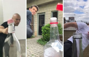 ep el nuevo reto viral que consiste en quitar el tapon a una botella de una patada
