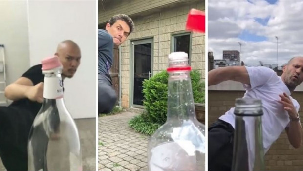 ep el nuevo reto viral que consiste en quitar el tapon a una botella de una patada