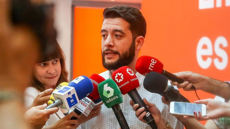 Ricardo Rubio - Europa Press ep el numero dos de ciudadanosla comunidadmadrid cesar zafra atiendelos medioscomunicacionanalizaractualidad politicala sede nacionalcs ubicadala calle alcala de madrid