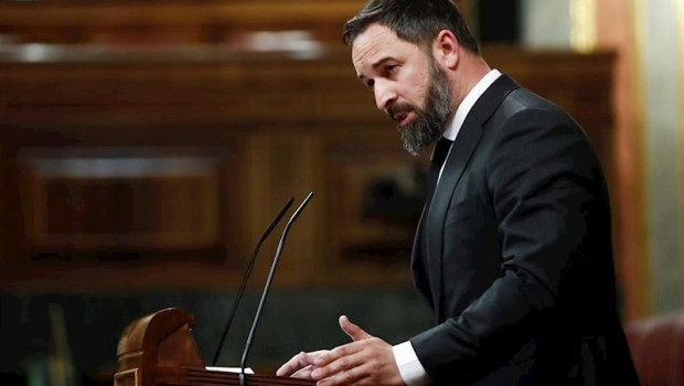 ep el presidente de vox santiago abascal durante su intervencion en el pleno del congreso que se