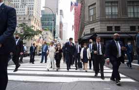 ep el presidente del gobierno pedro sanchez durante un paseo en su viaje a nueva york