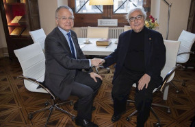 ep el rector de la ub joan elias y el ministro manuel castells