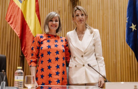 ep la vicepresidenta segunda y ministra de trabajo y economia social yolanda diaz d y la portavoz de