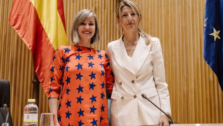 La vicepresidenta segunda y ministra de Trabajo y Economía Social, Yolanda Díaz (d), y la portavoz de Junts en el Congreso de los Diputados, Miriam Nogueras (i), durante una reunión. | Carlos Luján - Europa Press ep la vicepresidenta segunda y ministra de trabajo y economia social yolanda diaz d y la portavoz de