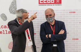 ep los secretarios generales de ccoo unai sordo y de cantabria carlos sanchez