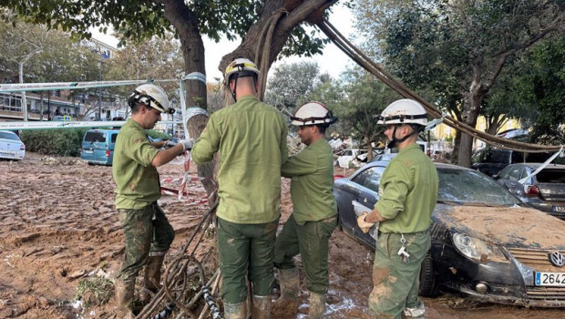 ep personal de iberdrola trabaja en reparaciones en la zona afectada por la dana