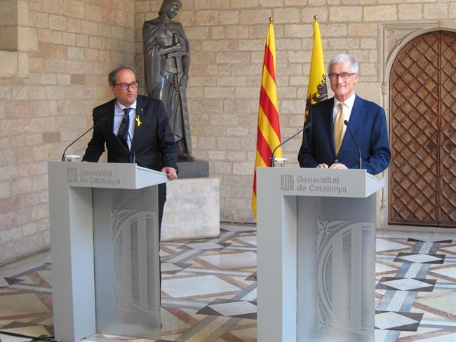 Quim Torra y el presidente de Flandes Geert Bourgeois | EUROPA PRESS ep quim torrapresidenteflandes geert bourgeois